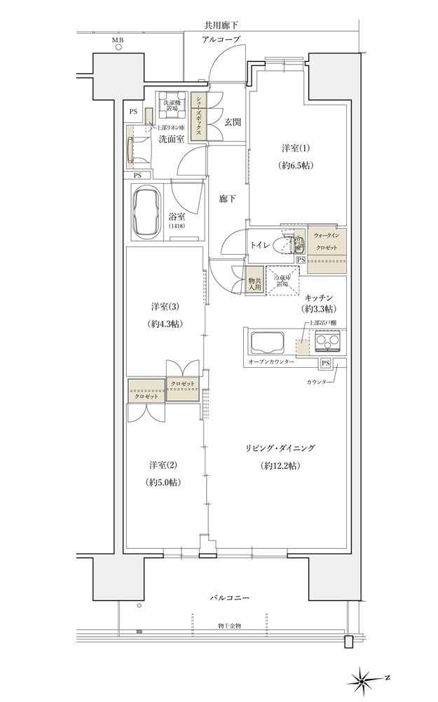 シエリアシティ大津におの浜 間取り CJ type