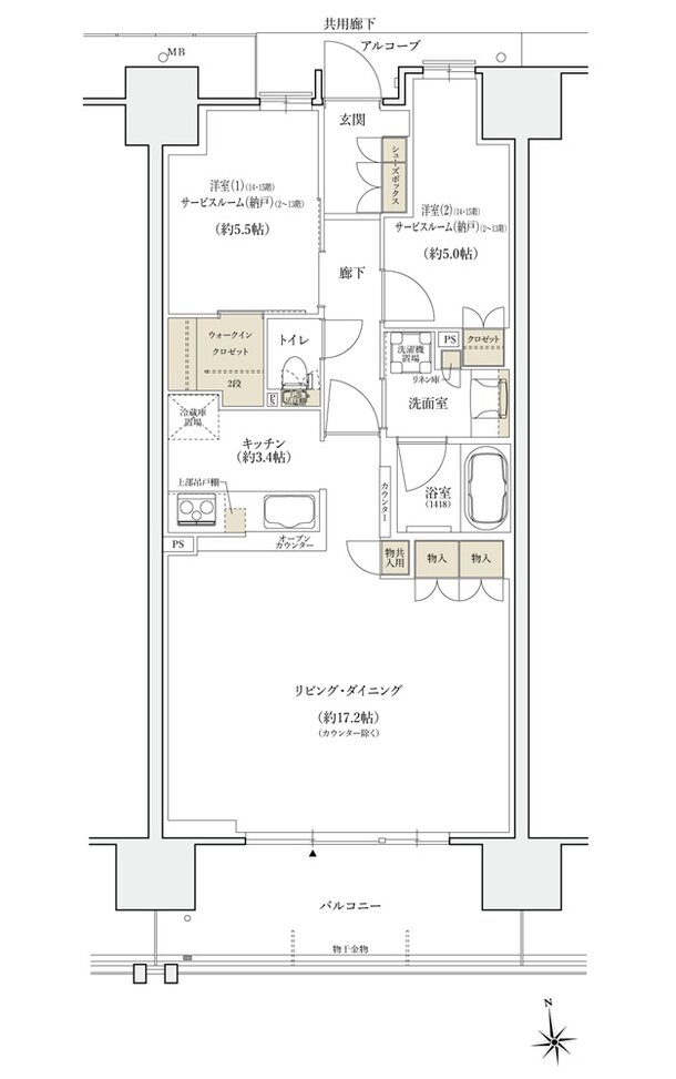 シエリアシティ大津におの浜 間取り BB type MENU1