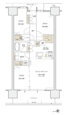 シエリアシティ大津におの浜 間取り AM type
