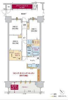 ヴェルディ・ザ・ガーデン芳泉 間取り B type basic<ウエスト>