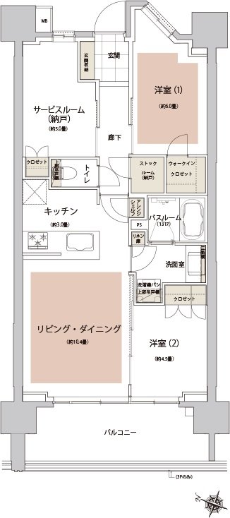 ライオンズ南千住グランプレイス 間取り B2 type