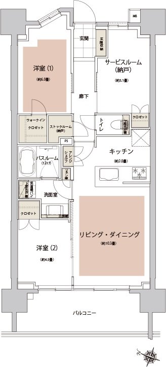 ライオンズ南千住グランプレイス 間取り D2 type