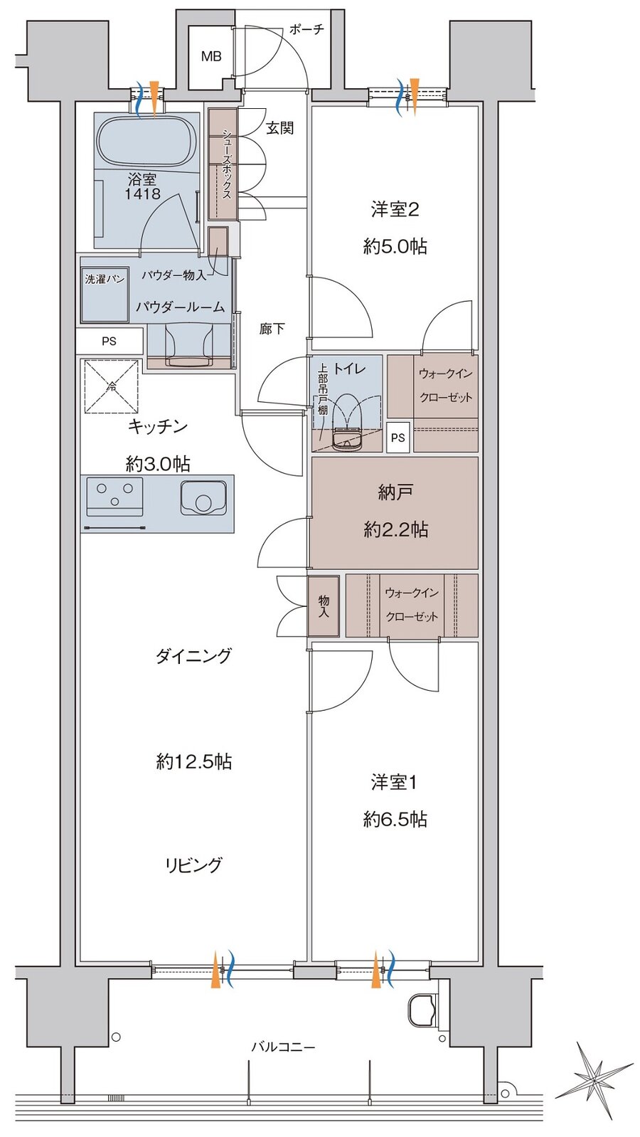 MJR千早ミッドスクエア(千早532プロジェクト) 間取り AA type