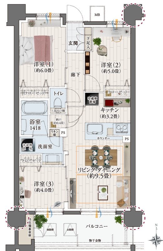 クレアホームズ郡山神明町 間取り C TYPE