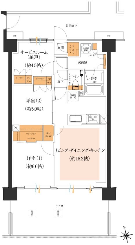 ザ・レーベン金沢大手門 Galleria Gran 間取り Itタイプ