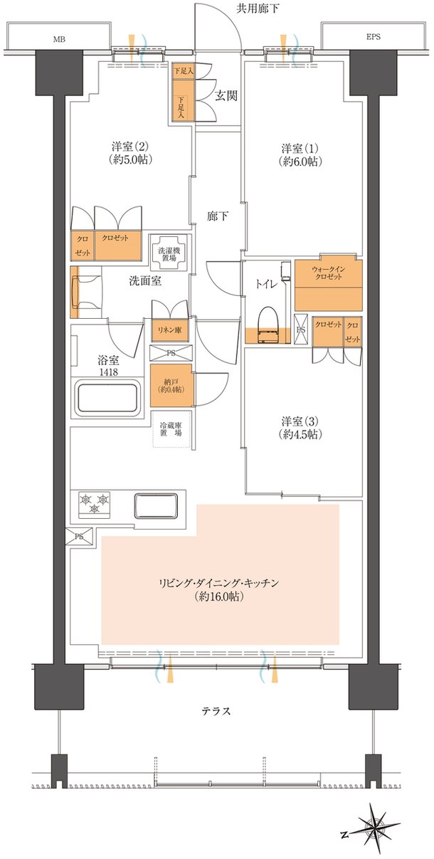 ザ・レーベン金沢大手門 Galleria Gran 間取り Et type