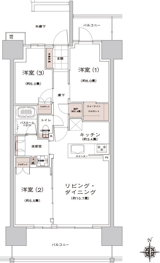 ライオンズ一宮グランフォート 間取り C type