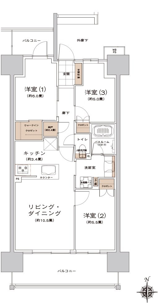 ライオンズ一宮グランフォート 間取り D type