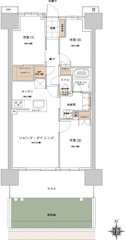 ライオンズ一宮グランフォート 間取り Dg type