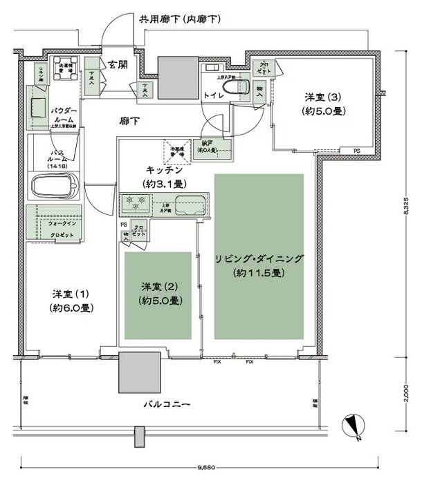 グランドシティタワー池袋 間取り NE-70C-標準 type