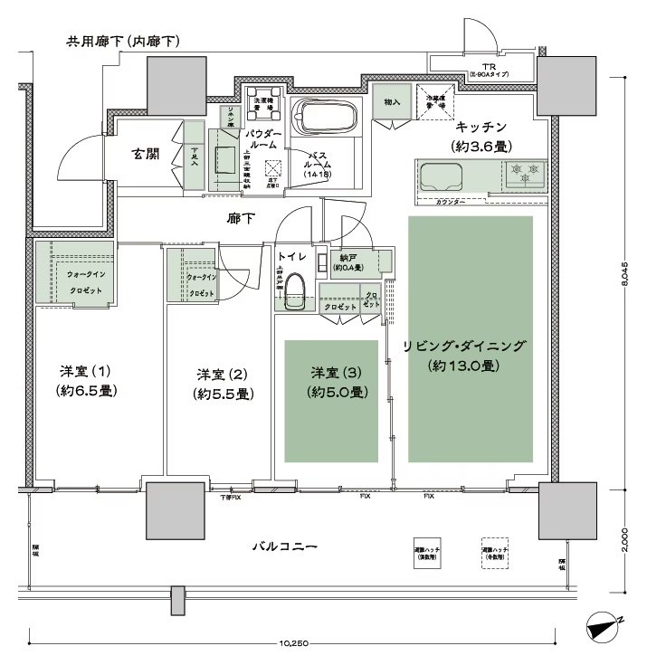 グランドシティタワー池袋 間取り SE-75D-標準 type