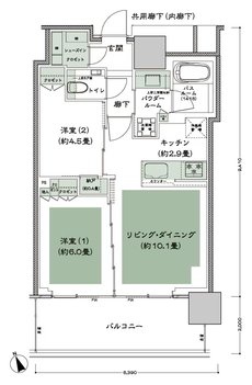 グランドシティタワー池袋 間取り SW-55K-標準 type