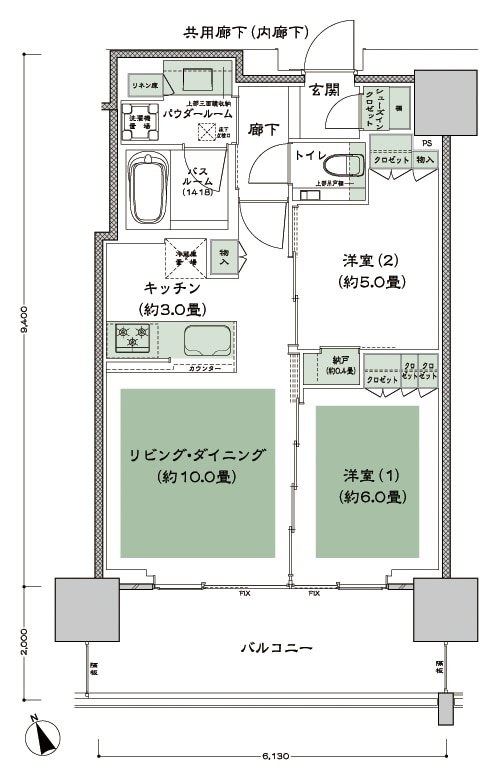 グランドシティタワー池袋 間取り SW-55L-標準 type