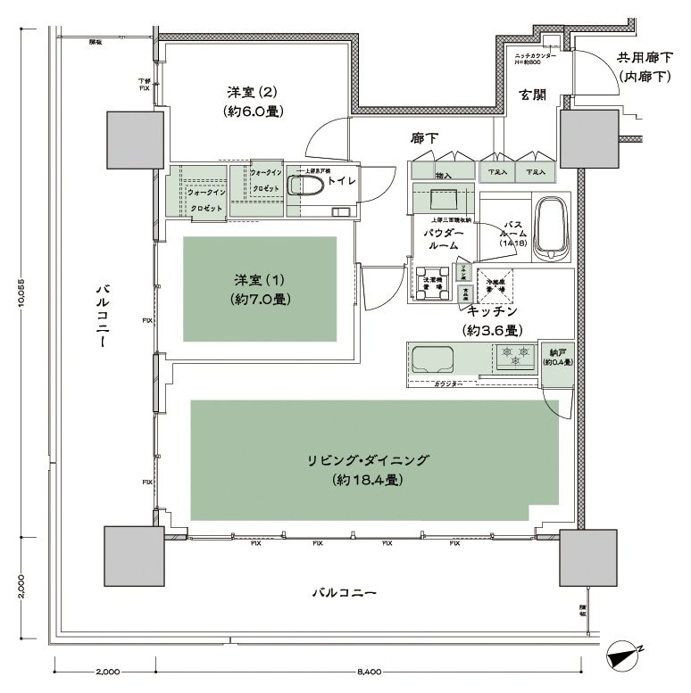 グランドシティタワー池袋 間取り S-80A-LD拡大 type