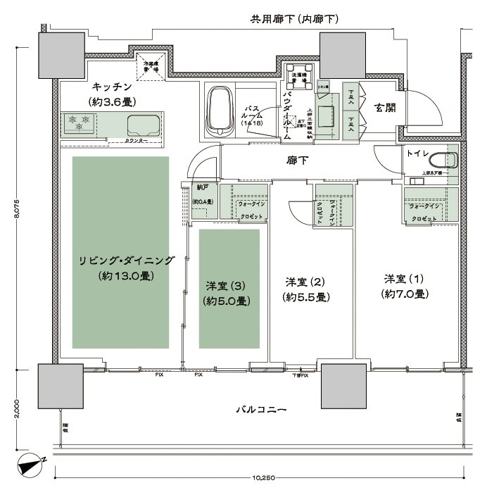 グランドシティタワー池袋 間取り SE-75A-標準 type