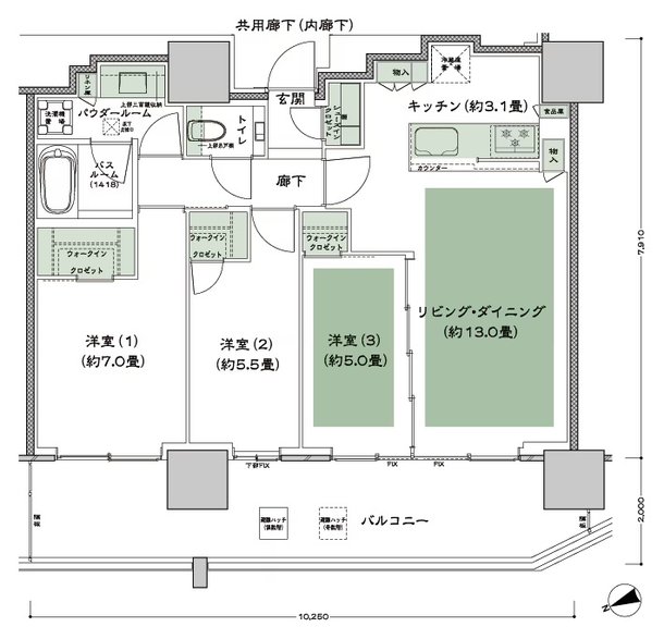 グランドシティタワー池袋 間取り NW-75E-標準 type