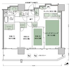 グランドシティタワー池袋 間取り NW-75E-標準 type