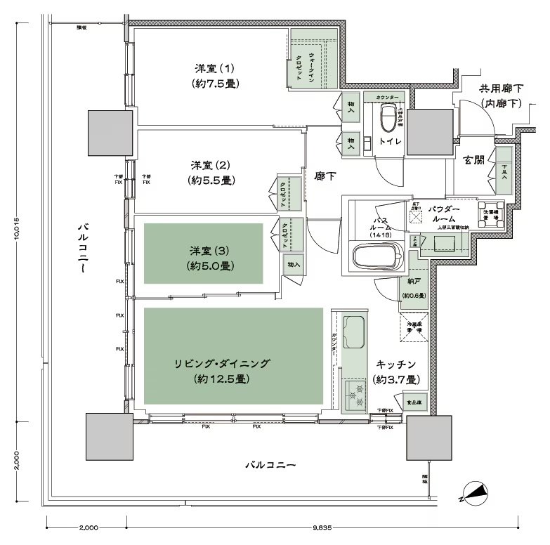 グランドシティタワー池袋 間取り N-80B-標準 type