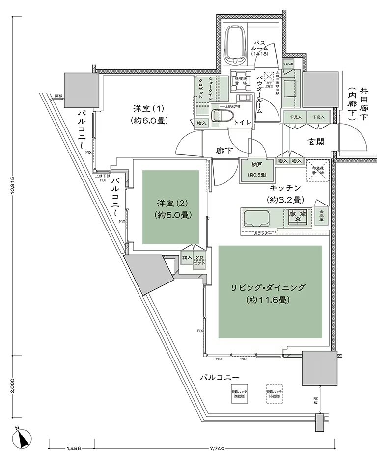 グランドシティタワー池袋 間取り W-60A-標準 type