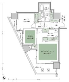 グランドシティタワー池袋 間取り W-60A-標準 type