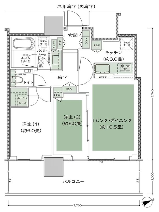 グランドシティタワー池袋 間取り SE-55C-標準 type
