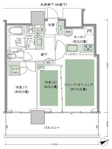 グランドシティタワー池袋 間取り SE-55C-標準 type