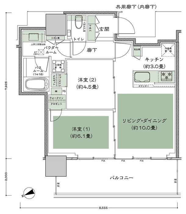 グランドシティタワー池袋 間取り NW-55I-標準 type