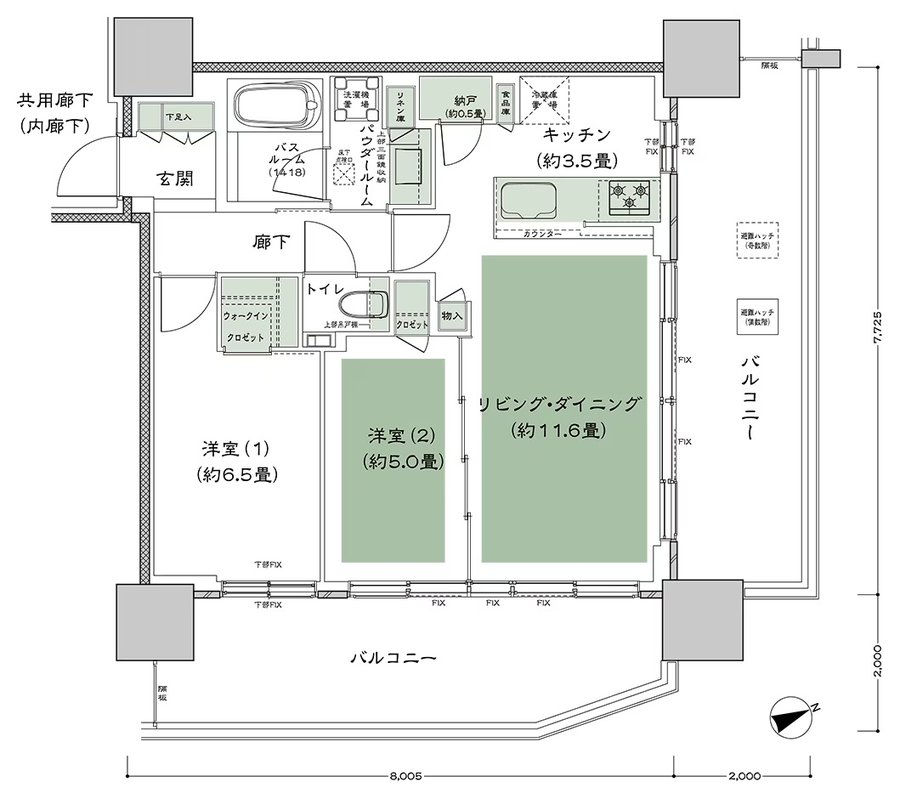 グランドシティタワー池袋 間取り E-60C-標準 type