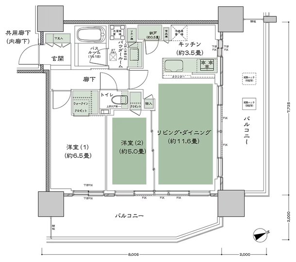 グランドシティタワー池袋 間取り E-60C-標準 type
