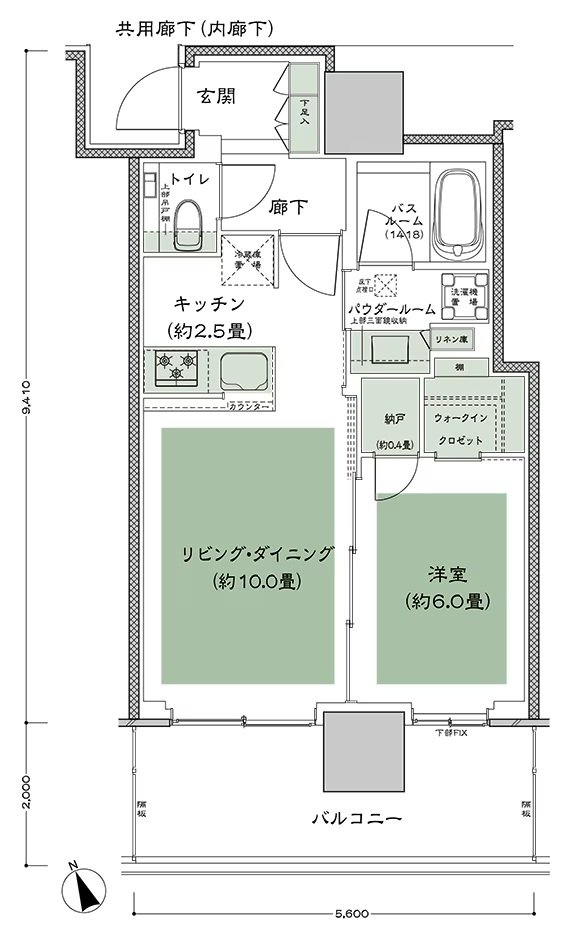 グランドシティタワー池袋 間取り SW-45C-標準 type
