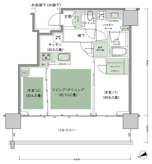 グランドシティタワー池袋 間取り NW-55G-標準 type