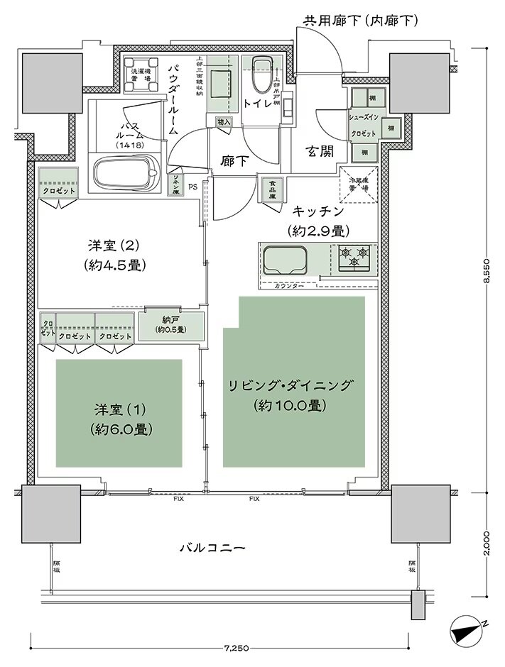 グランドシティタワー池袋 間取り SE-55A-標準 type