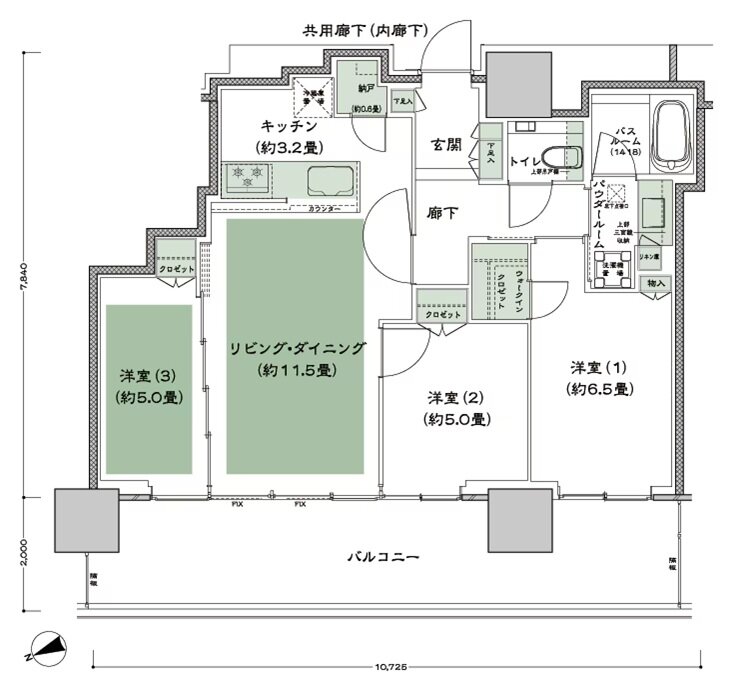 グランドシティタワー池袋 間取り NW-70D-標準 type