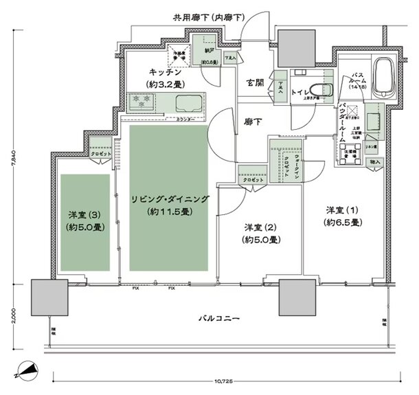 グランドシティタワー池袋 間取り NW-70D-標準 type
