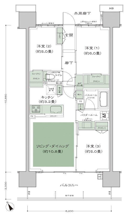 シティテラス南砂 間取り A2-標準プラン type