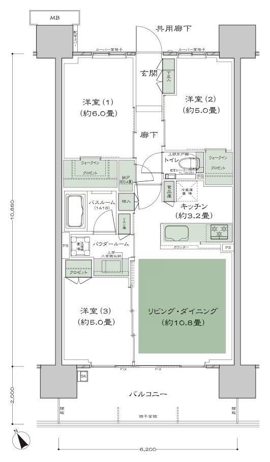 シティテラス南砂 間取り A5-標準 type