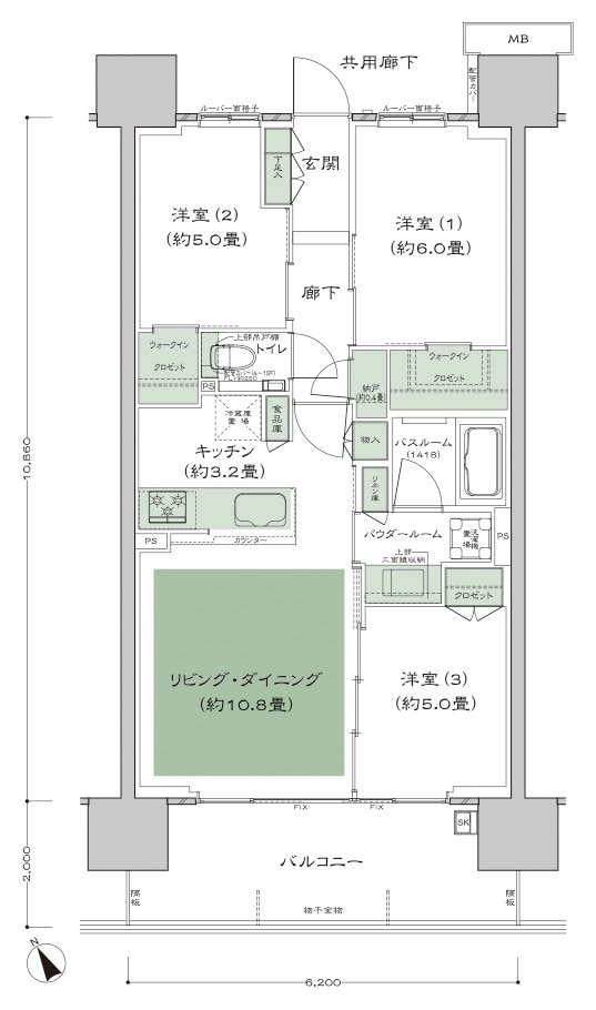 シティテラス南砂 間取り A8-標準 type