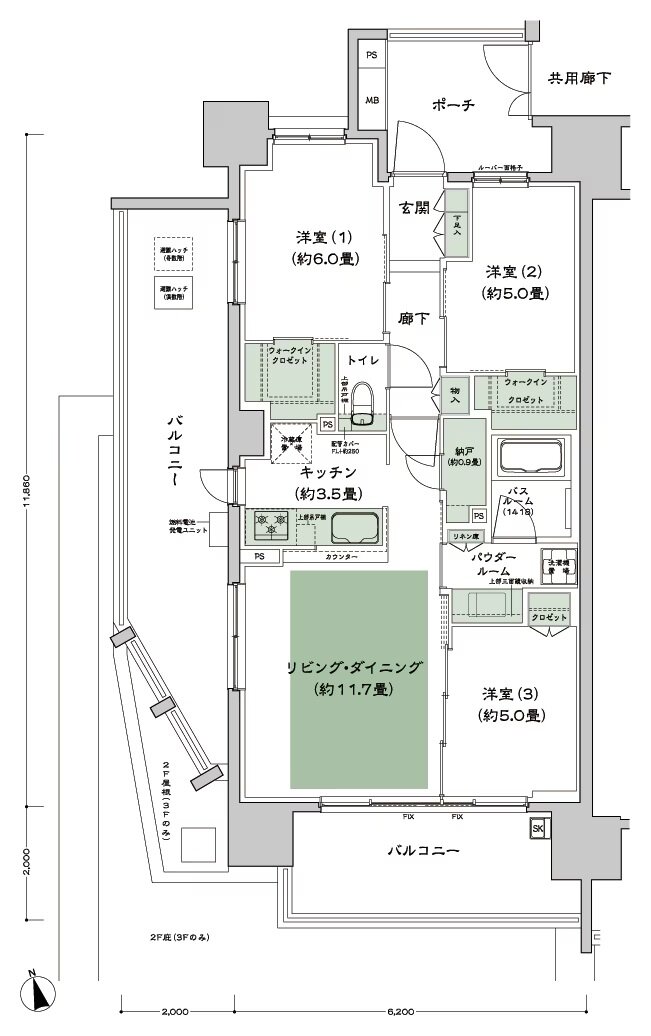 シティハウス西田辺 間取り A-標準 type