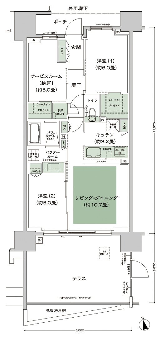 シティハウス西田辺 間取り Bt-標準 type
