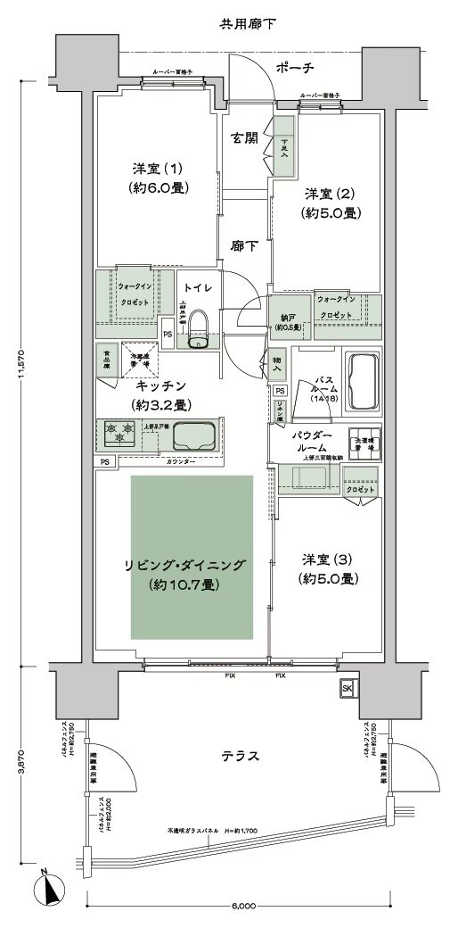 シティハウス西田辺 間取り Ct-標準 type