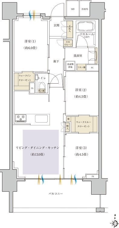 クリオ名東本郷 間取り Dタイプ