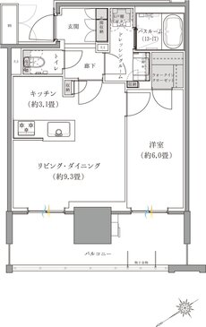 ザ・サーパスタワー新潟万代シテイ 間取り Cタイプ