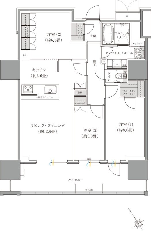 ザ・サーパスタワー新潟万代シテイ 間取り Gタイプ