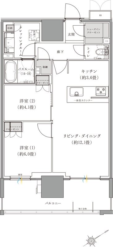 ザ・サーパスタワー新潟万代シテイ 間取り Lタイプ