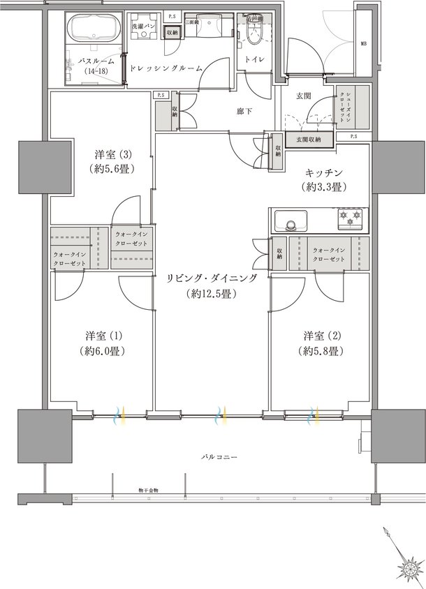 ザ・サーパスタワー新潟万代シテイ 間取り Iタイプ