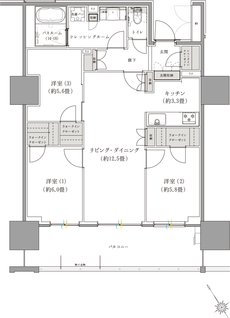 ザ・サーパスタワー新潟万代シテイ 間取り Iタイプ