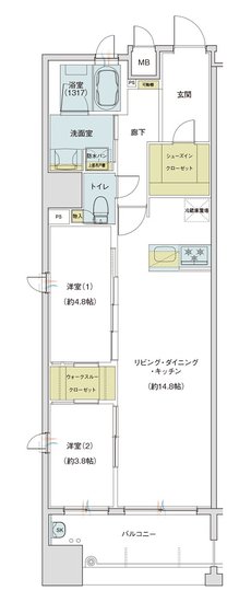 リベール博多駅前 間取り Gタイプ