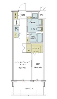 リベール博多駅前 間取り Bタイプ