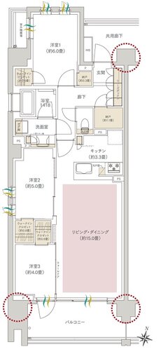 ヒルズグランデ稲毛 間取り A77Aタイプ