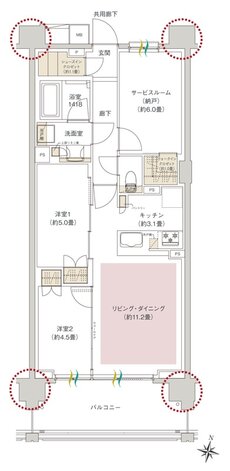 ヒルズグランデ稲毛 間取り A67Aタイプ